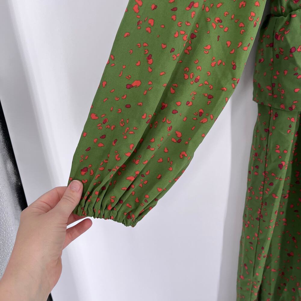 Eloquii Elements Midi Green Print Long Sleeve Pea… - image 6